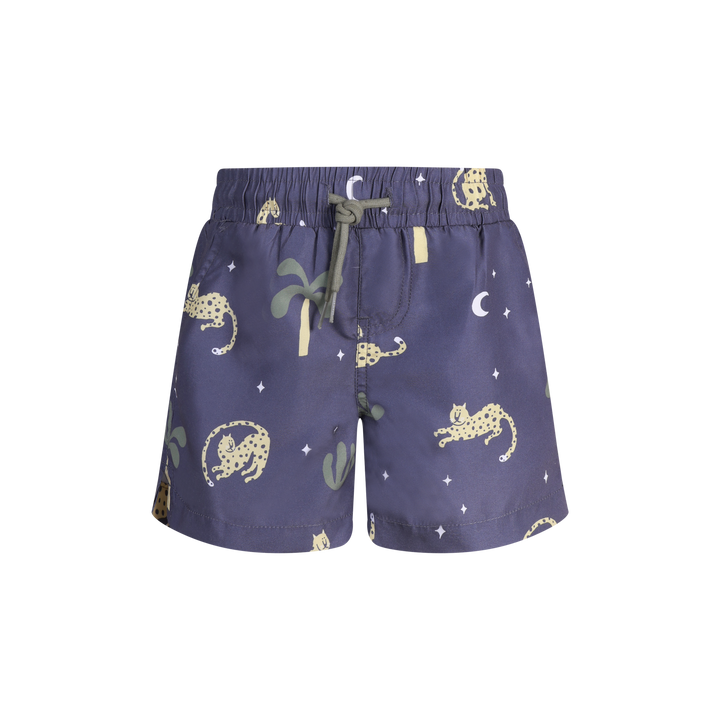 Leopard Nights Boys Swim Shorts in Charcoal