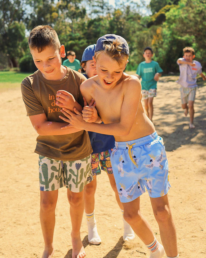 Mr Cocky Boys Eco Swim Shorts in Light Blue