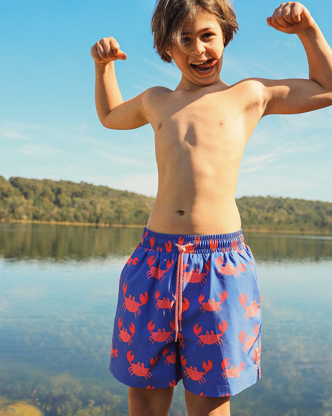 Mr. Pinchy Boys Swim Shorts in Royal Blue
