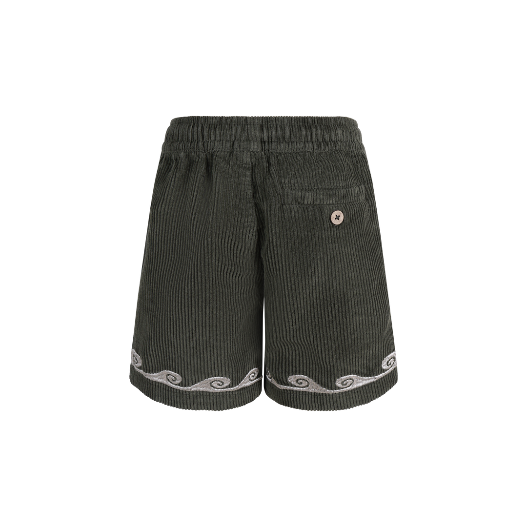 Boys Cord Shorts in Olive
