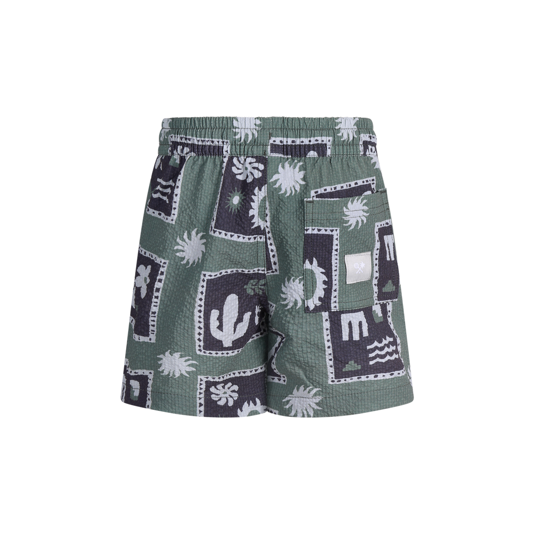 Joshua Tree Boys Seersucker Everyday Day Shorts in Green