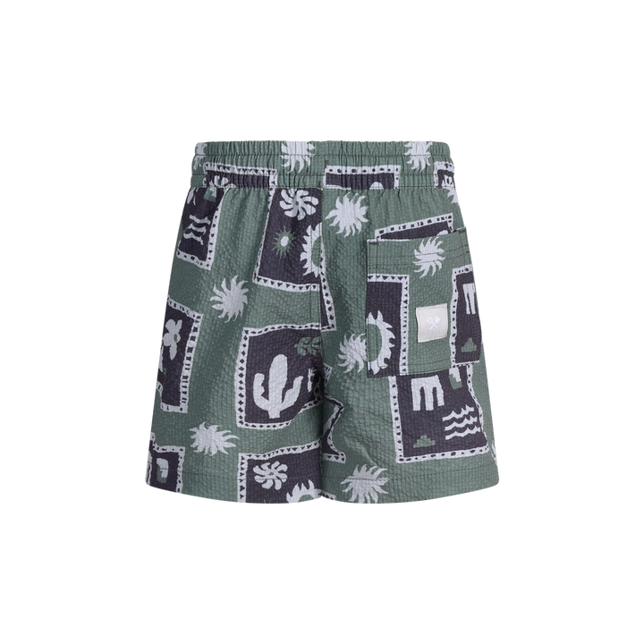 Joshua Tree Boys Seersucker Everyday Day Shorts in Green