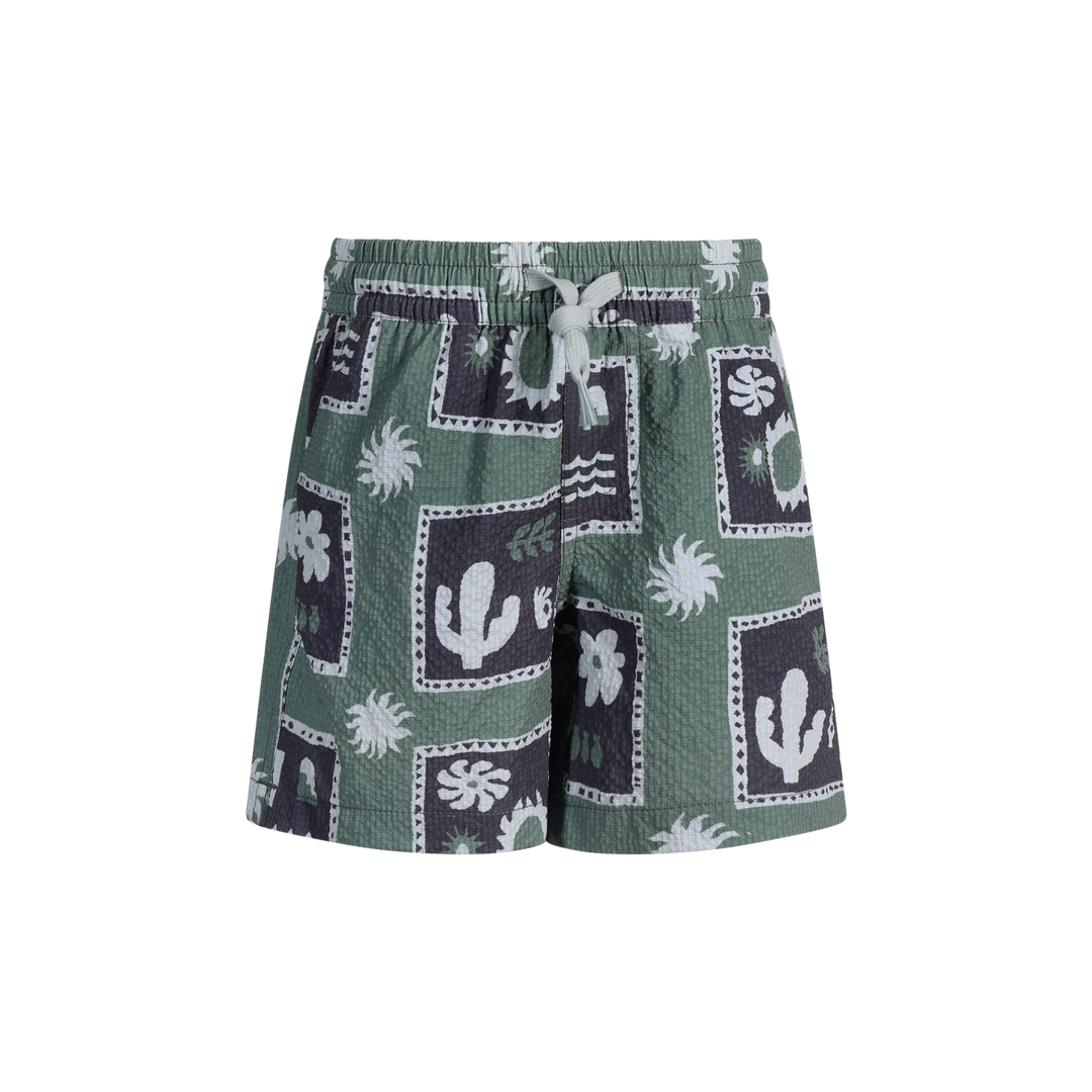 Joshua Tree Boys Seersucker Everyday Day Shorts in Green