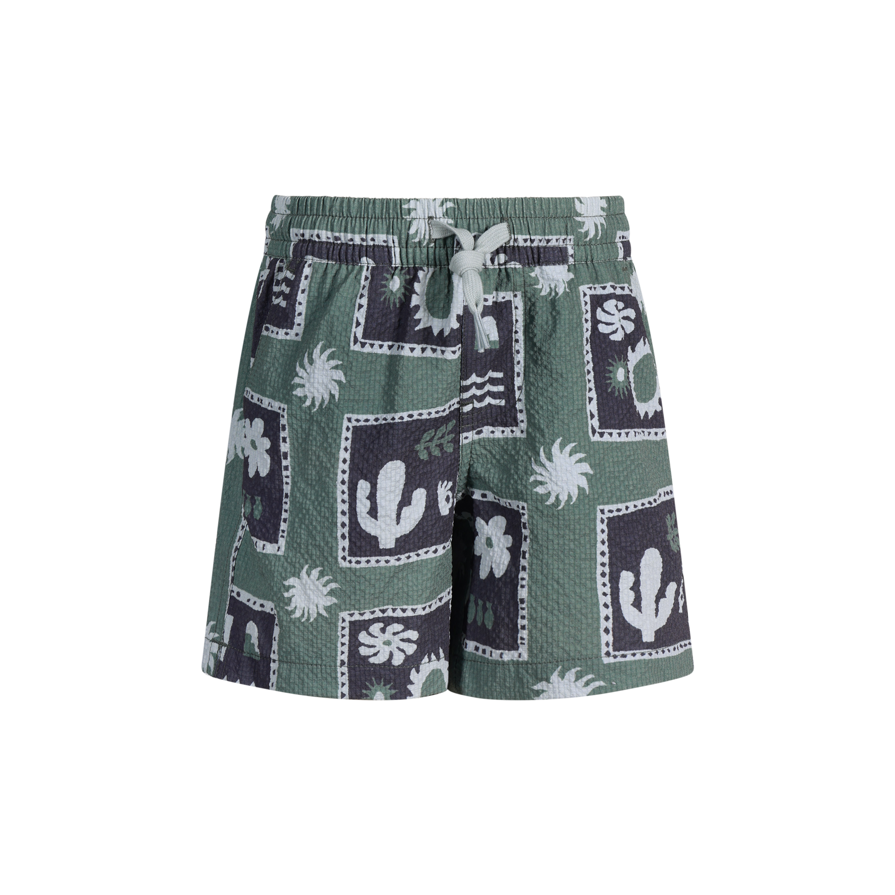 Joshua Tree Boys Seersucker Everyday Day Shorts in Green