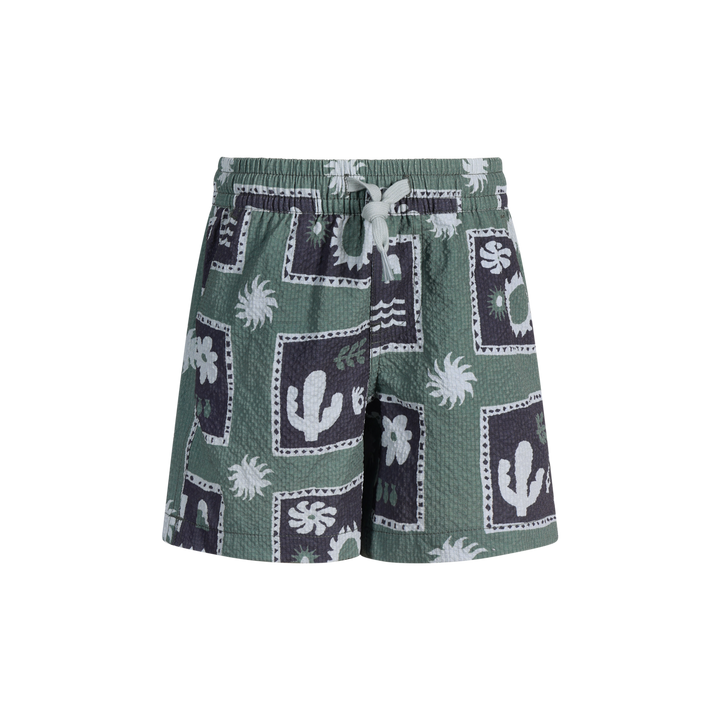 Joshua Tree Boys Seersucker Everyday Day Shorts in Green