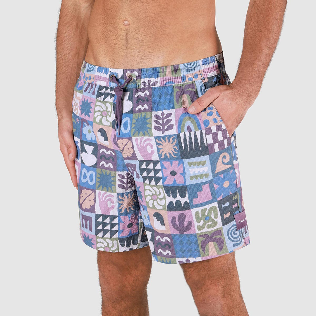 Island Oracle Seersucker Everyday Shorts in Multi