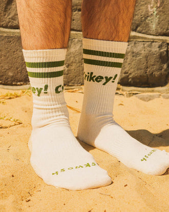 Crikey Men's Crew Socks in Khaki