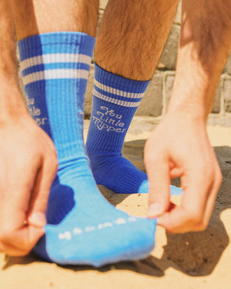 Little Ripper Men's Crew Socks in Blue