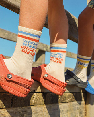 Chicken Dinner Kids Socks in Multi Stripe