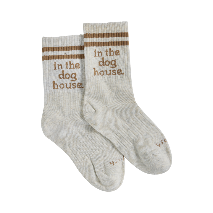 Dog House Kids Socks in Brown Stripe