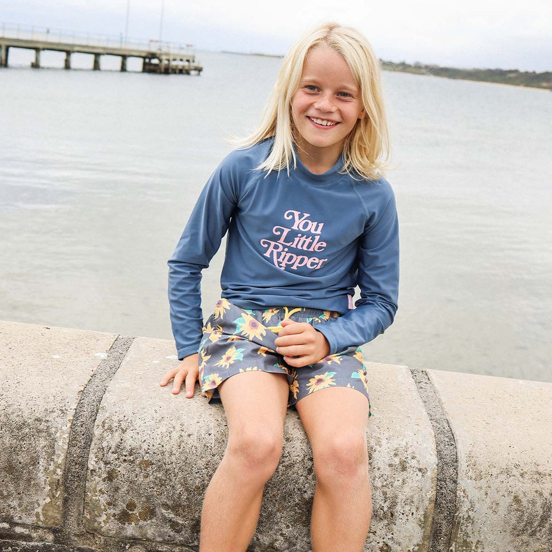 You Little Ripper Kids Rashie in Navy