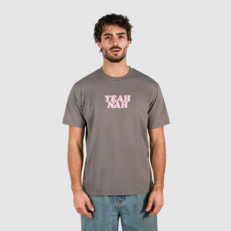 Yeah Nah Slang Tee in Charcoal