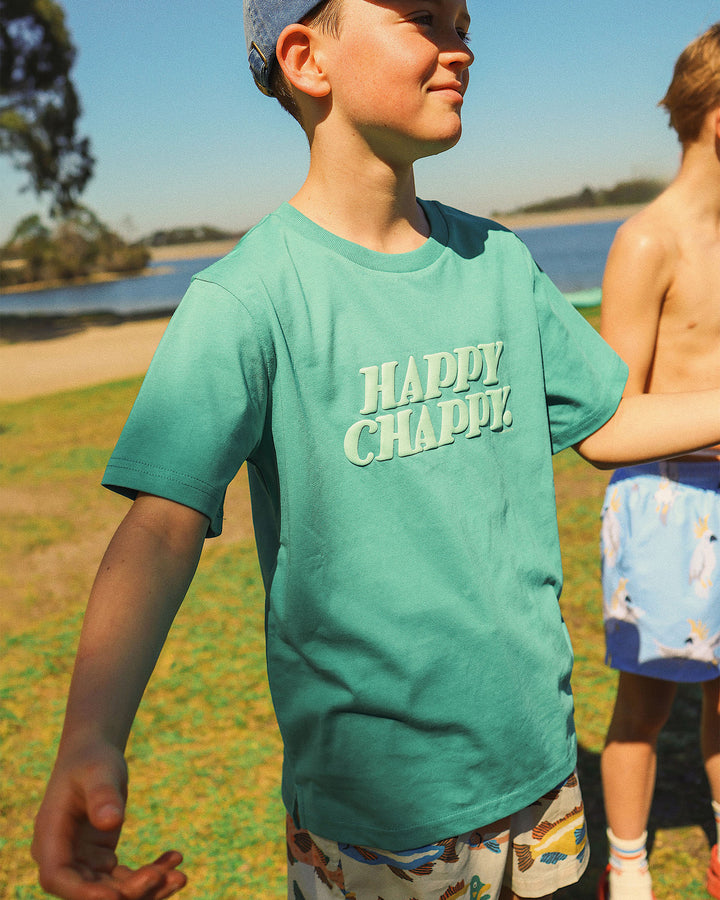 Happy Chappy Boys Regular Tee in Green