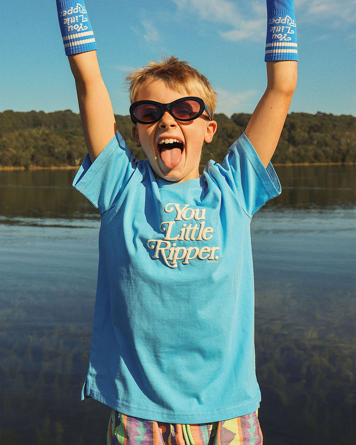 You Little Ripper Boys Regular Tee in Light Blue