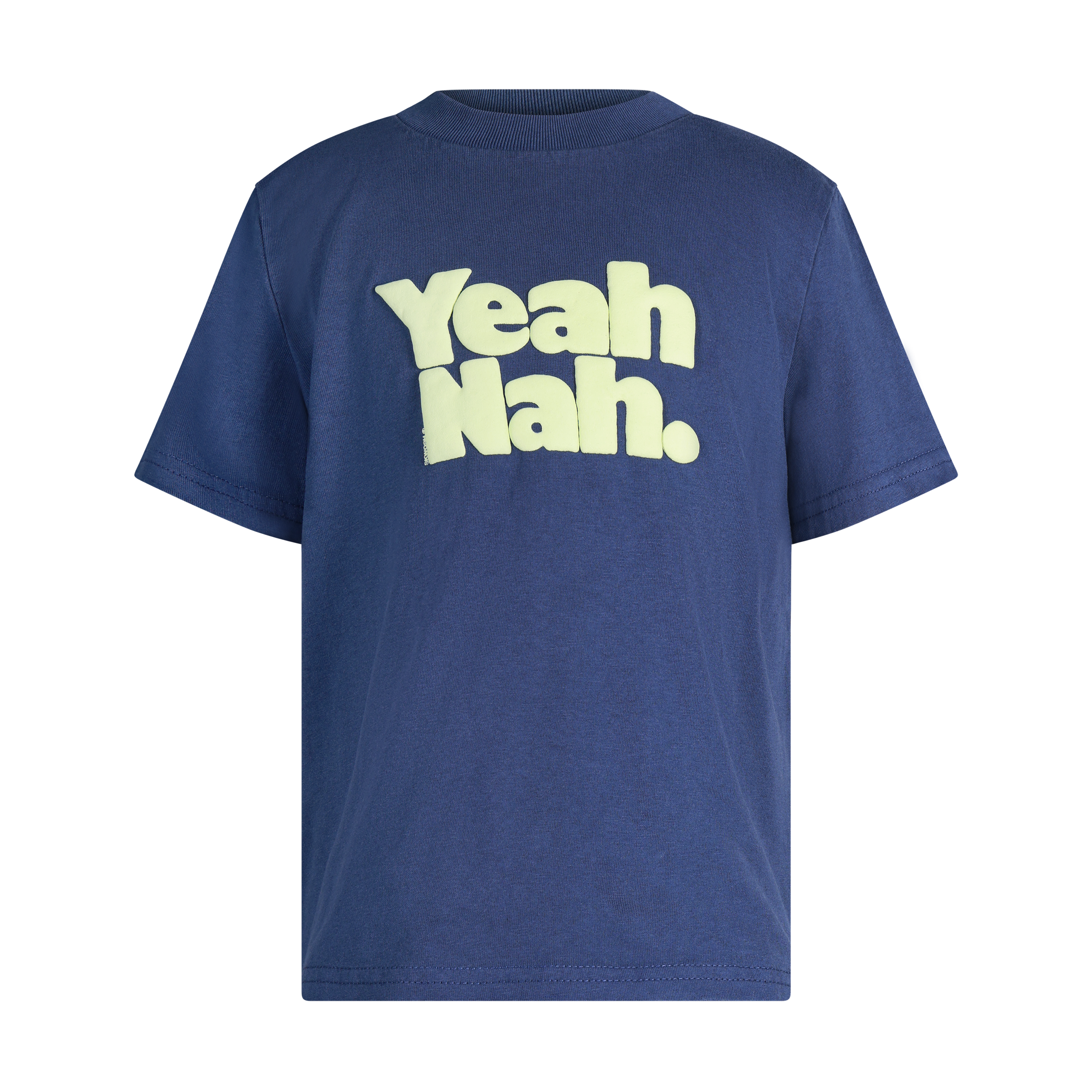 Yeah Nah Kids Slang Tee in Navy