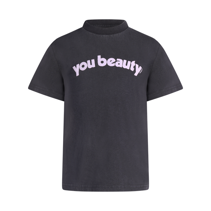You Beauty Kids Slang Tee in Charcoal
