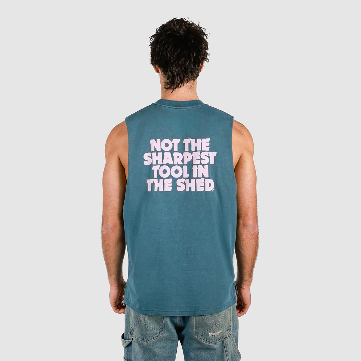 Tool in the Shed Slang Muscle Tank in Navy