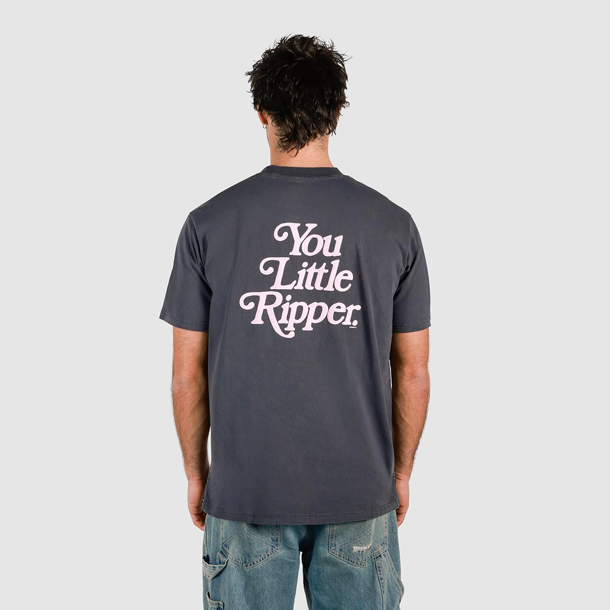 You Little Ripper Slang Tee in Charcoal