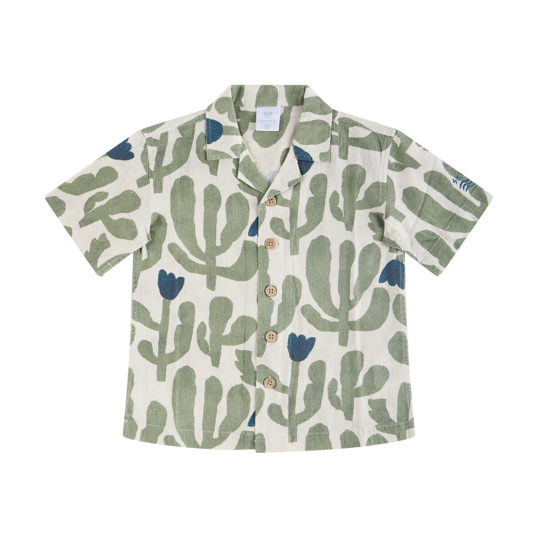 Pablo Prickles Kids Holiday Shirt in Ecru