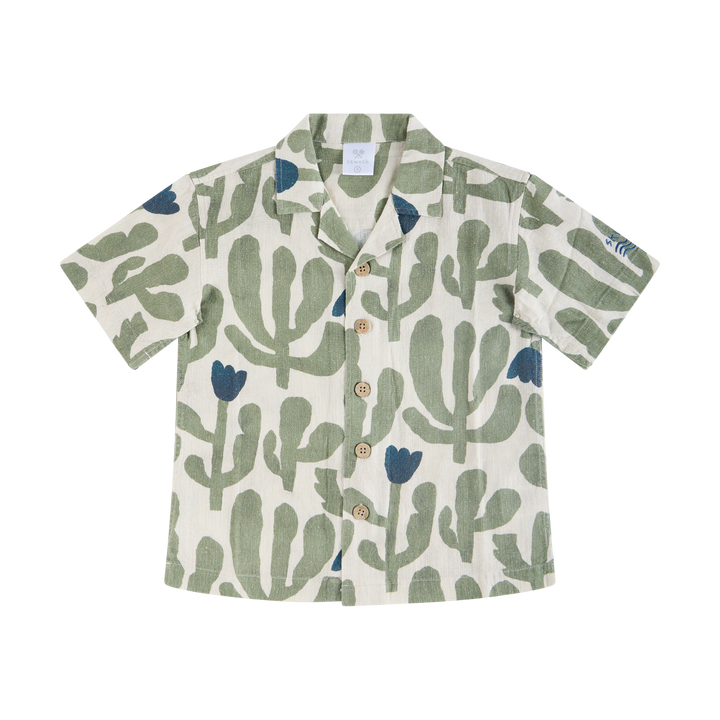 Pablo Prickles Kids Holiday Shirt in Ecru