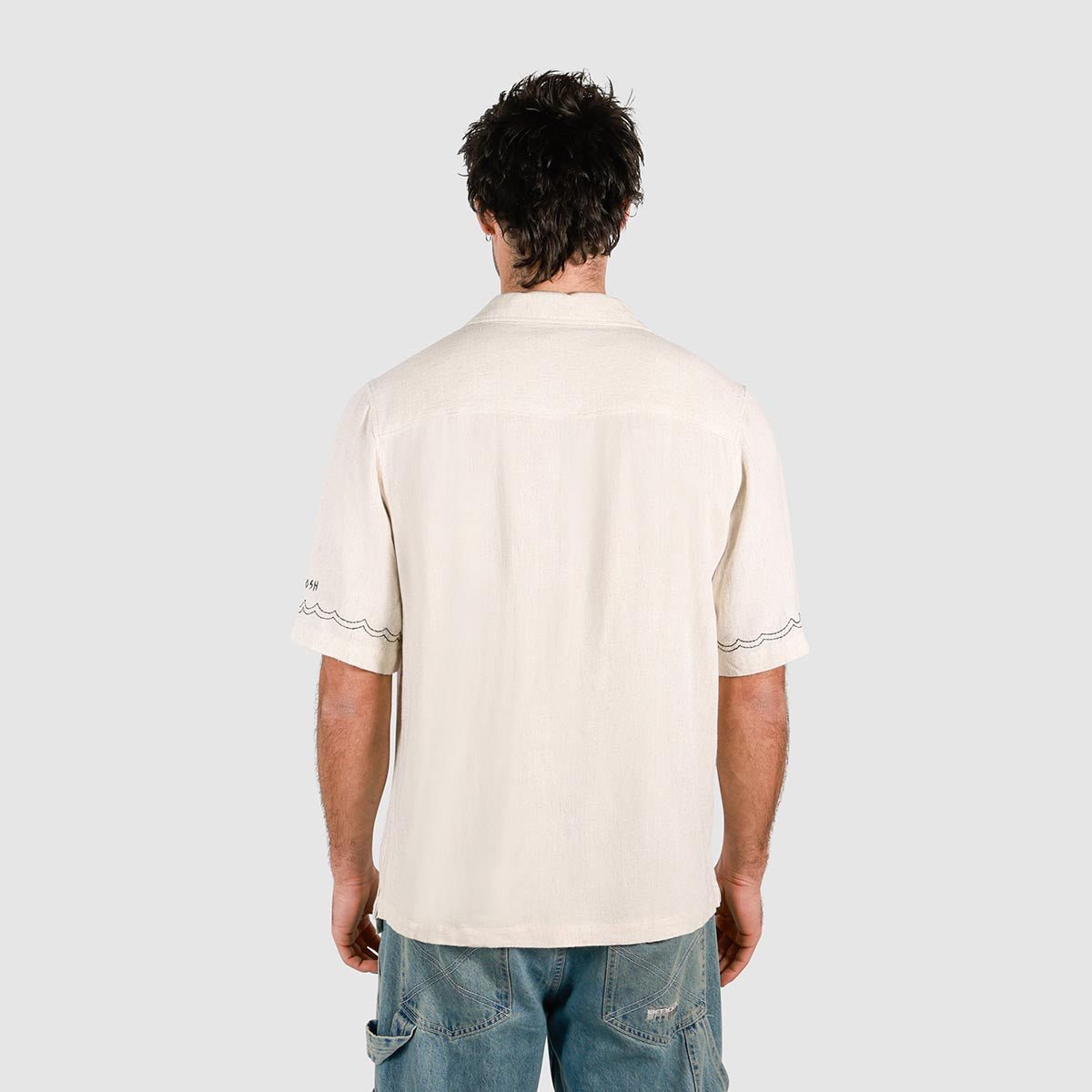 Zorba Embroida Holiday Shirt in Ecru