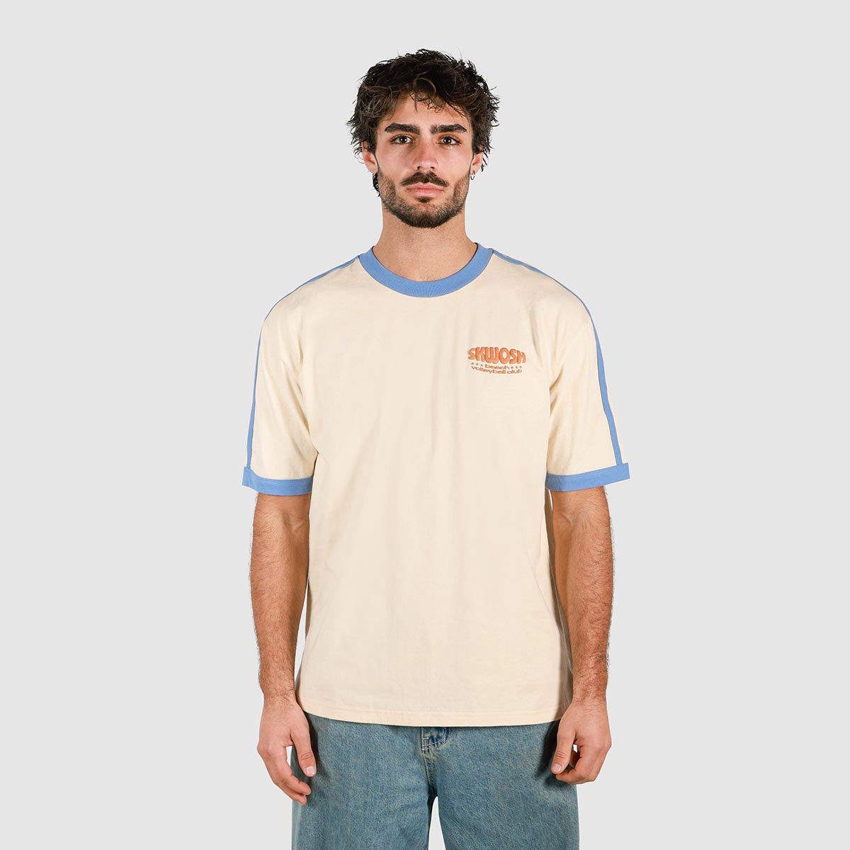 Volleyball Club Boxy Ringer in Off White