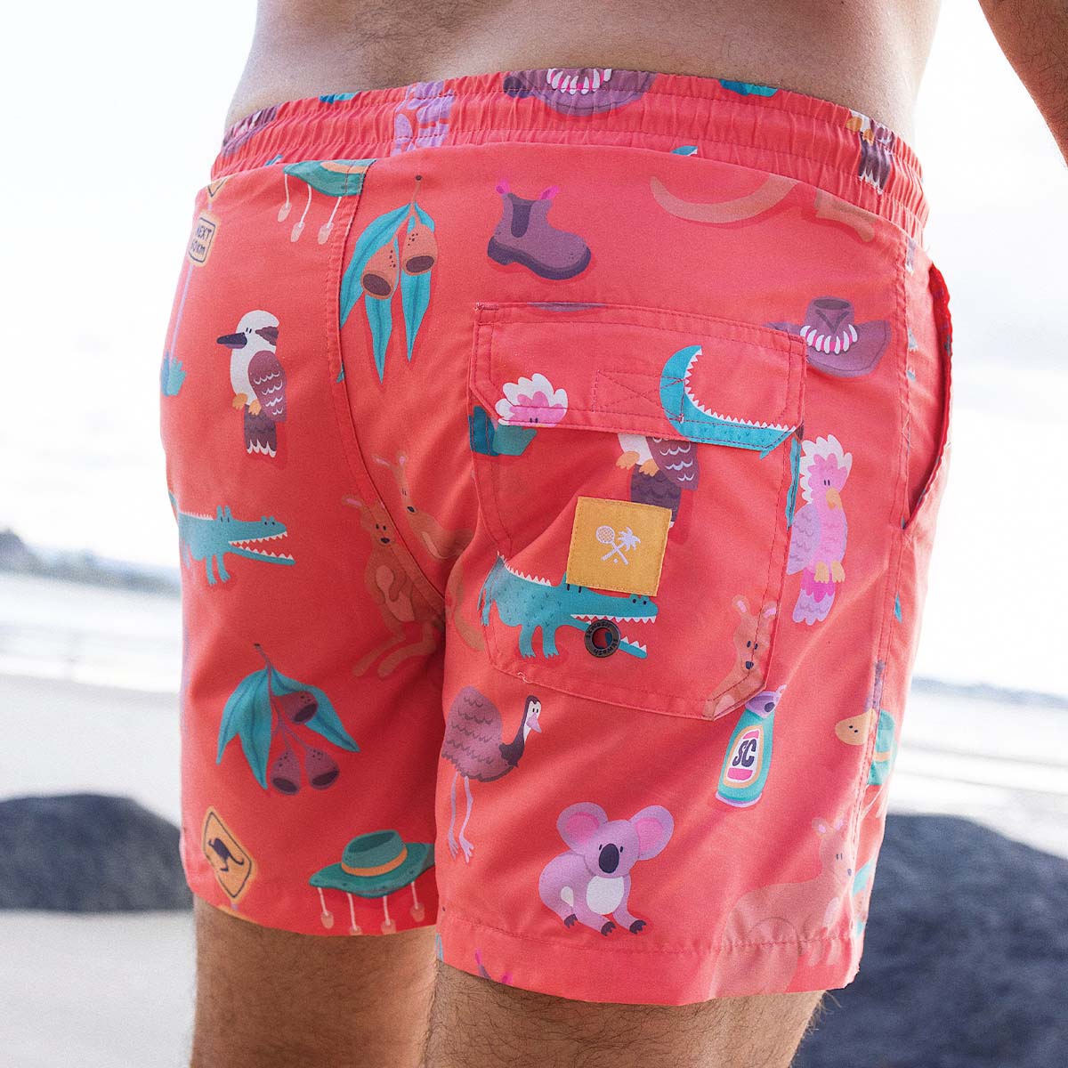 Outback Jack Mens Swim Shorts in Rust