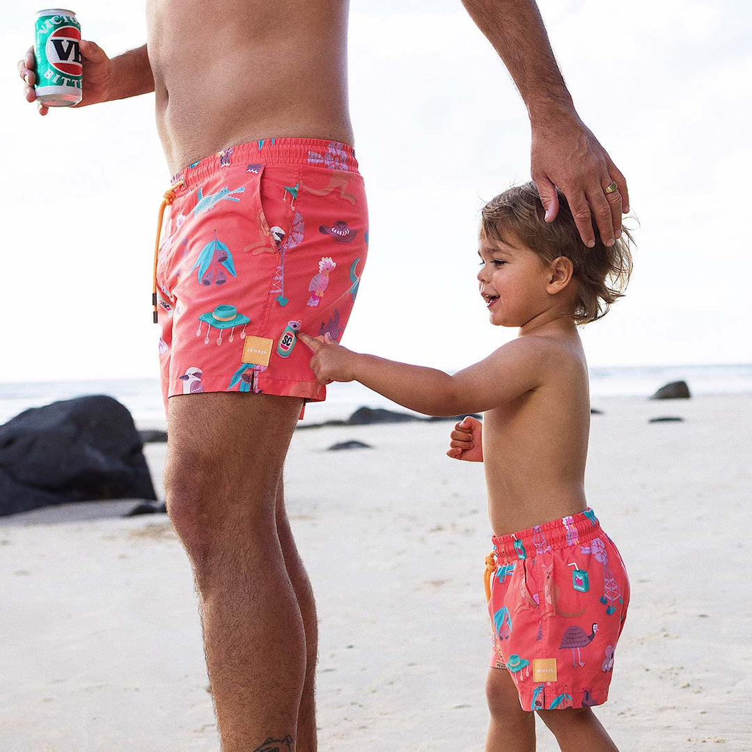 Outback Jack Boys Swim Shorts in Rust