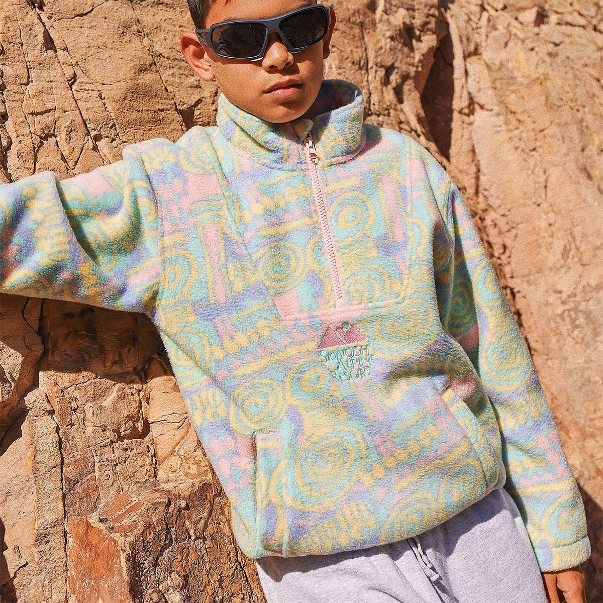 Kids Swellifornia Polar Fleece Half Zip
