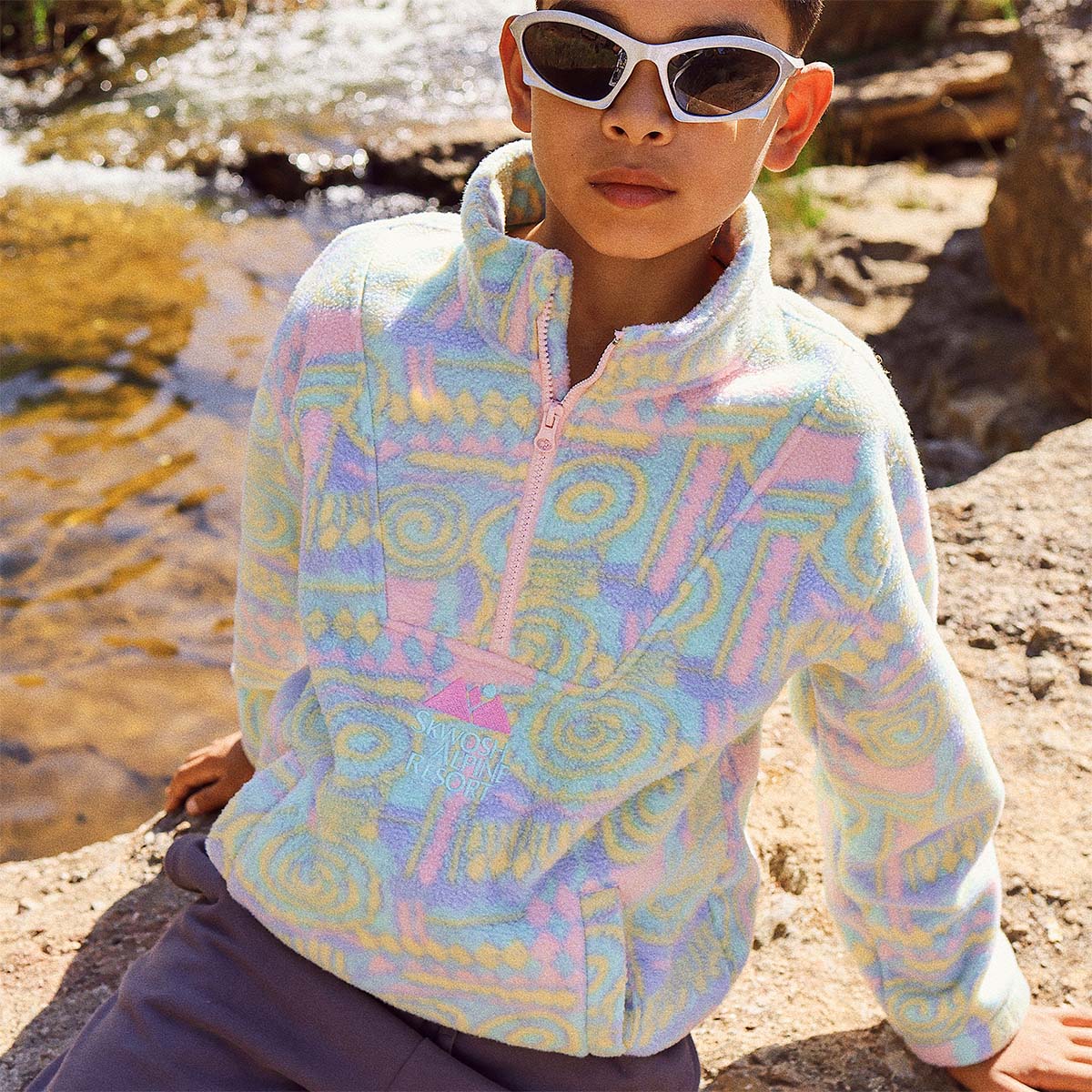 Kids Swellifornia Polar Fleece Half Zip