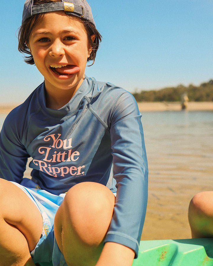 You Little Ripper Kids Rashie in Navy