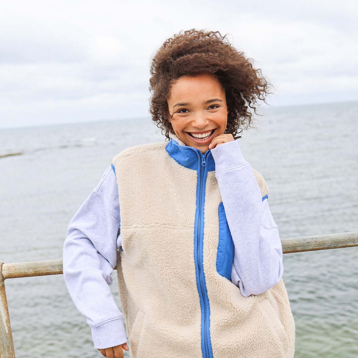 Skwosh Sherpa Vest in Natural