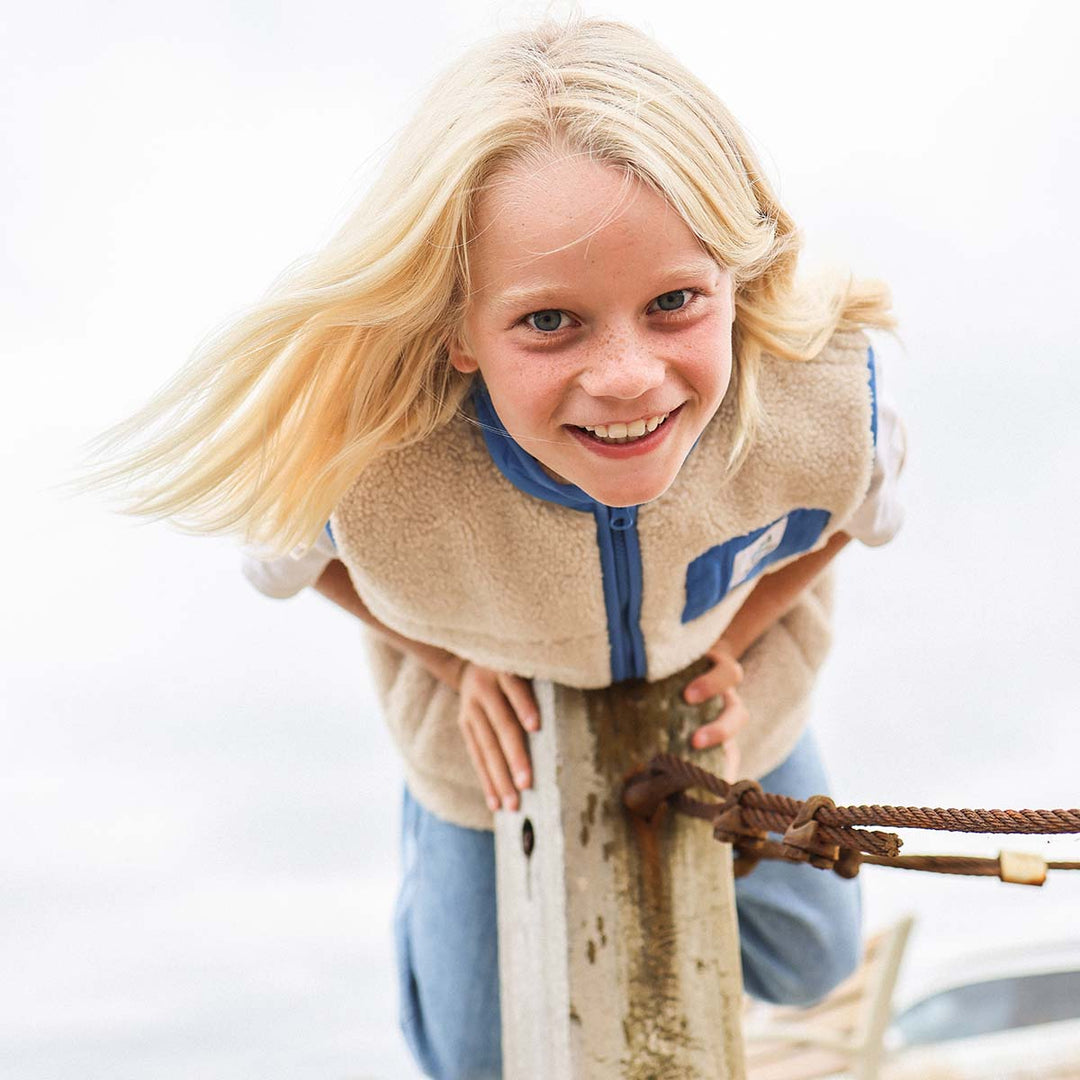 Skwosh Kids Sherpa Vest in Natural