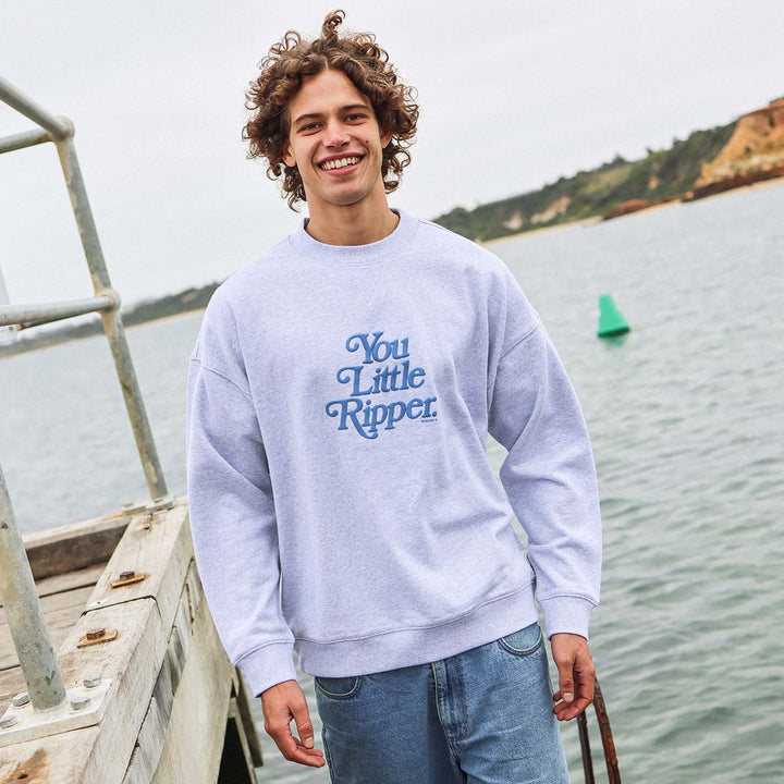 You Little Ripper Crew Neck Sweat in Grey Marle