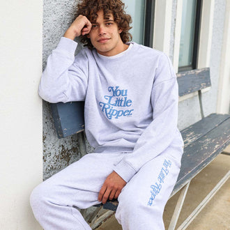 You Little Ripper Crew Neck Sweat in Grey Marle
