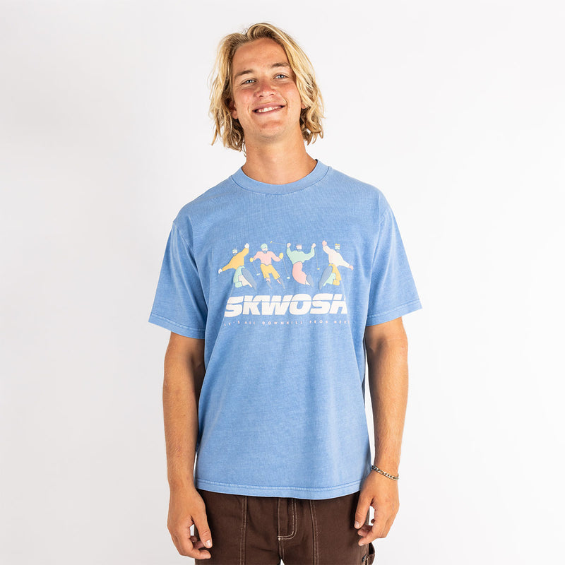 All Downhill Regular Tee In Dusty Blue