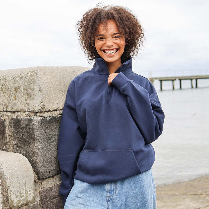 Good As Gold Half Zip Sweat in Navy