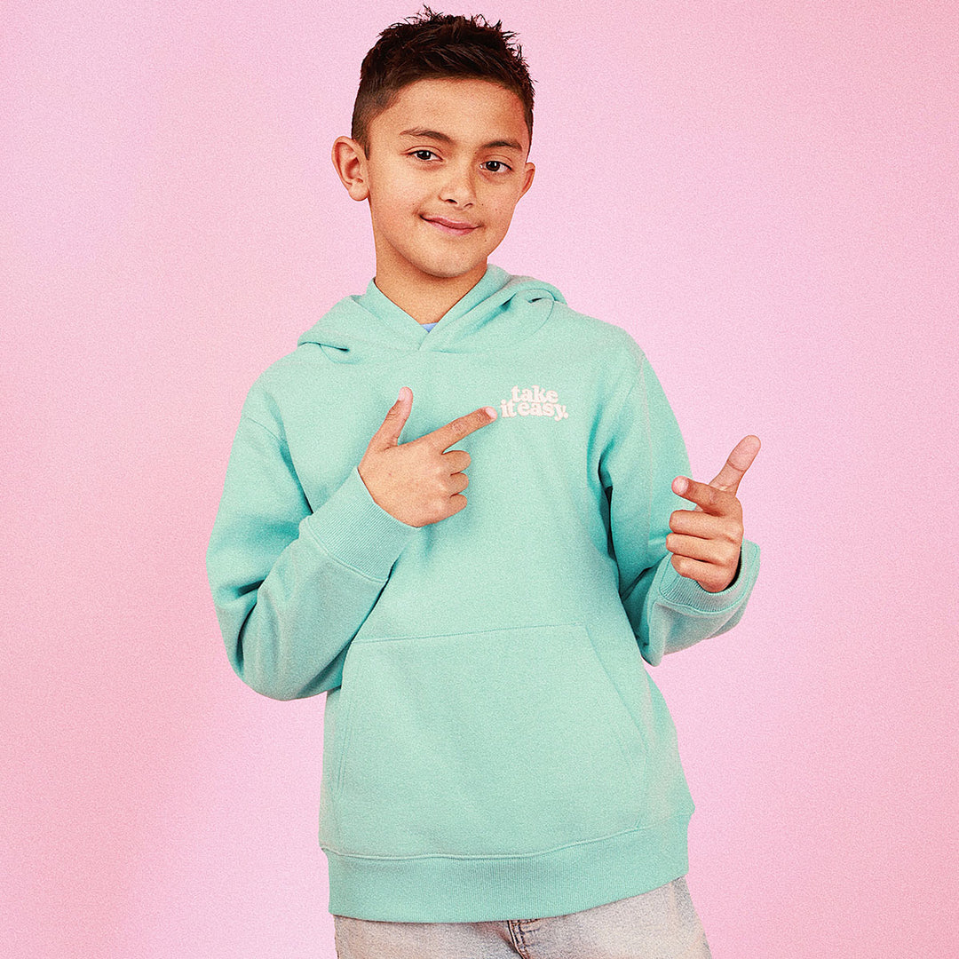 Take It Easy Kids Slang Hoodie in Moss