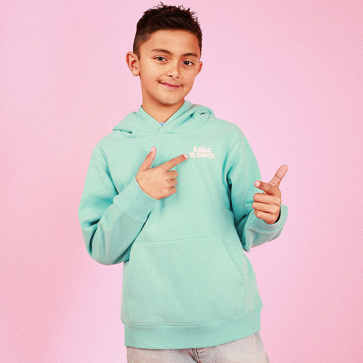 Take It Easy Kids Slang Hoodie in Moss
