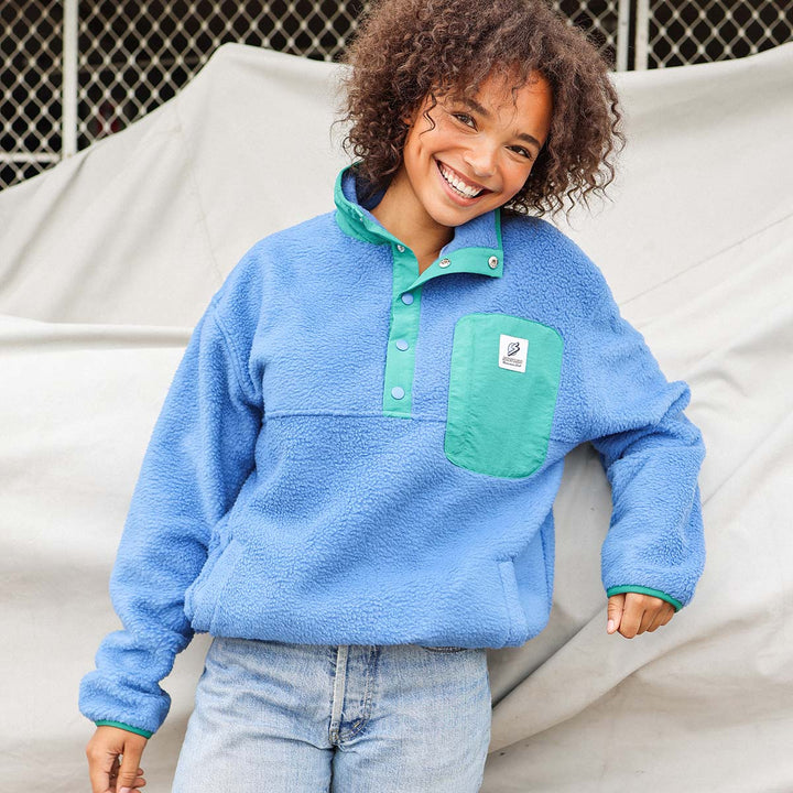 Skwosh Polar Snap Fleece in Blue