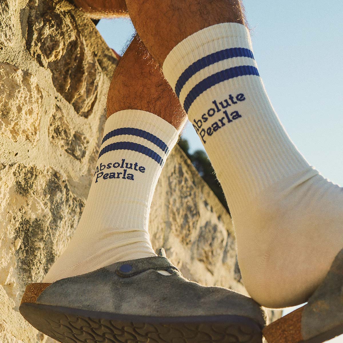 Absolute Perla Socks in Blue Stripe