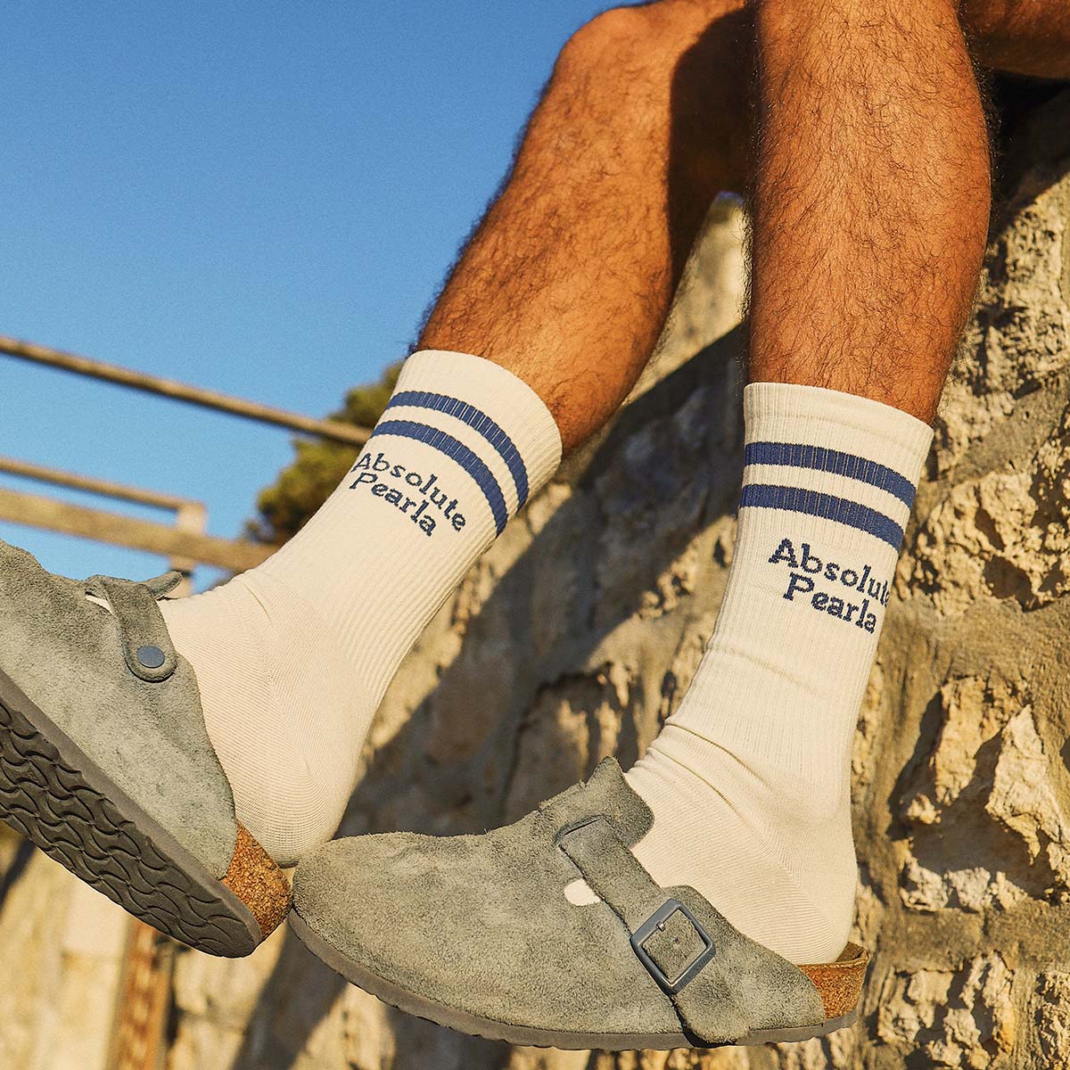 Absolute Perla Socks in Blue Stripe