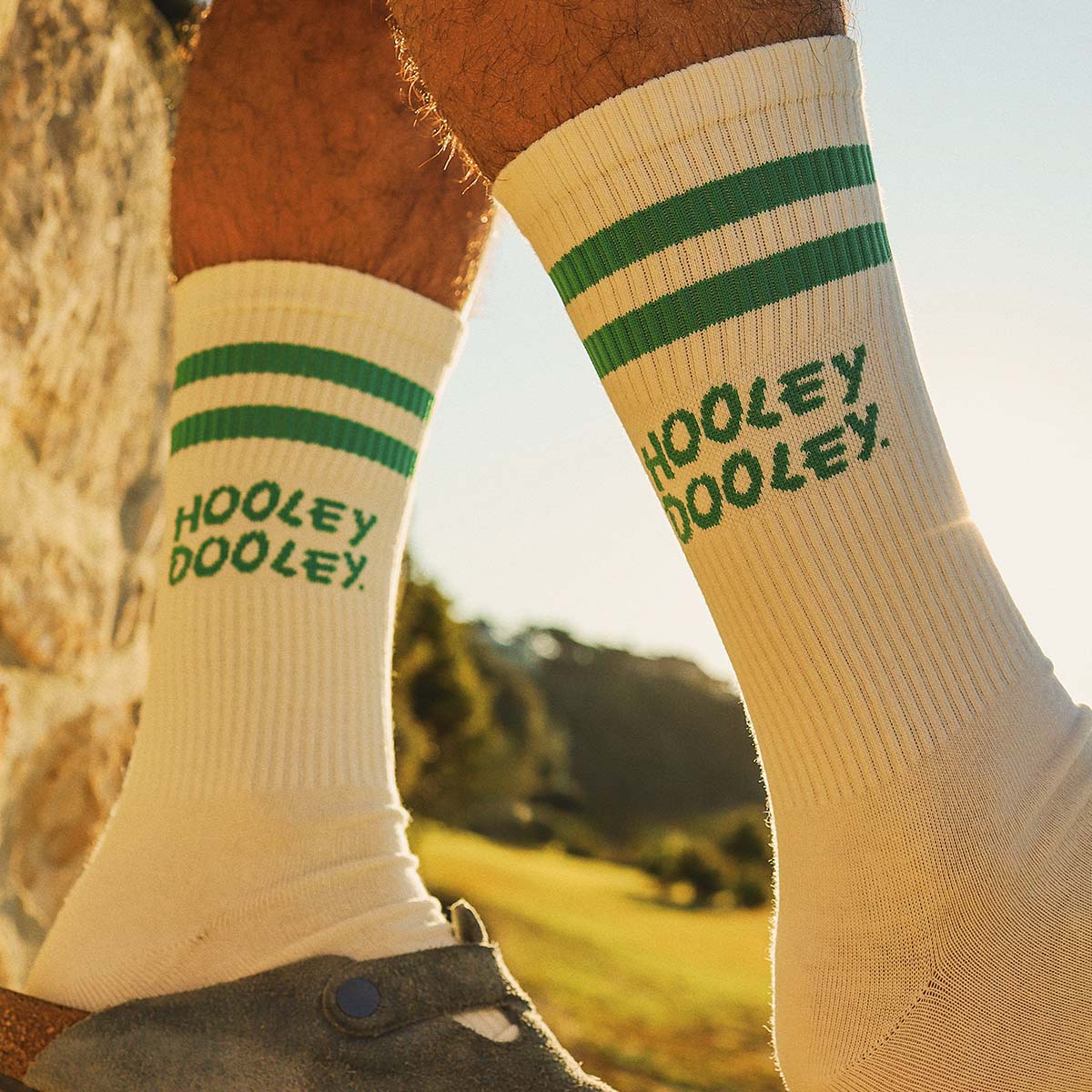 Hooley Dooley Socks in Green Stripe