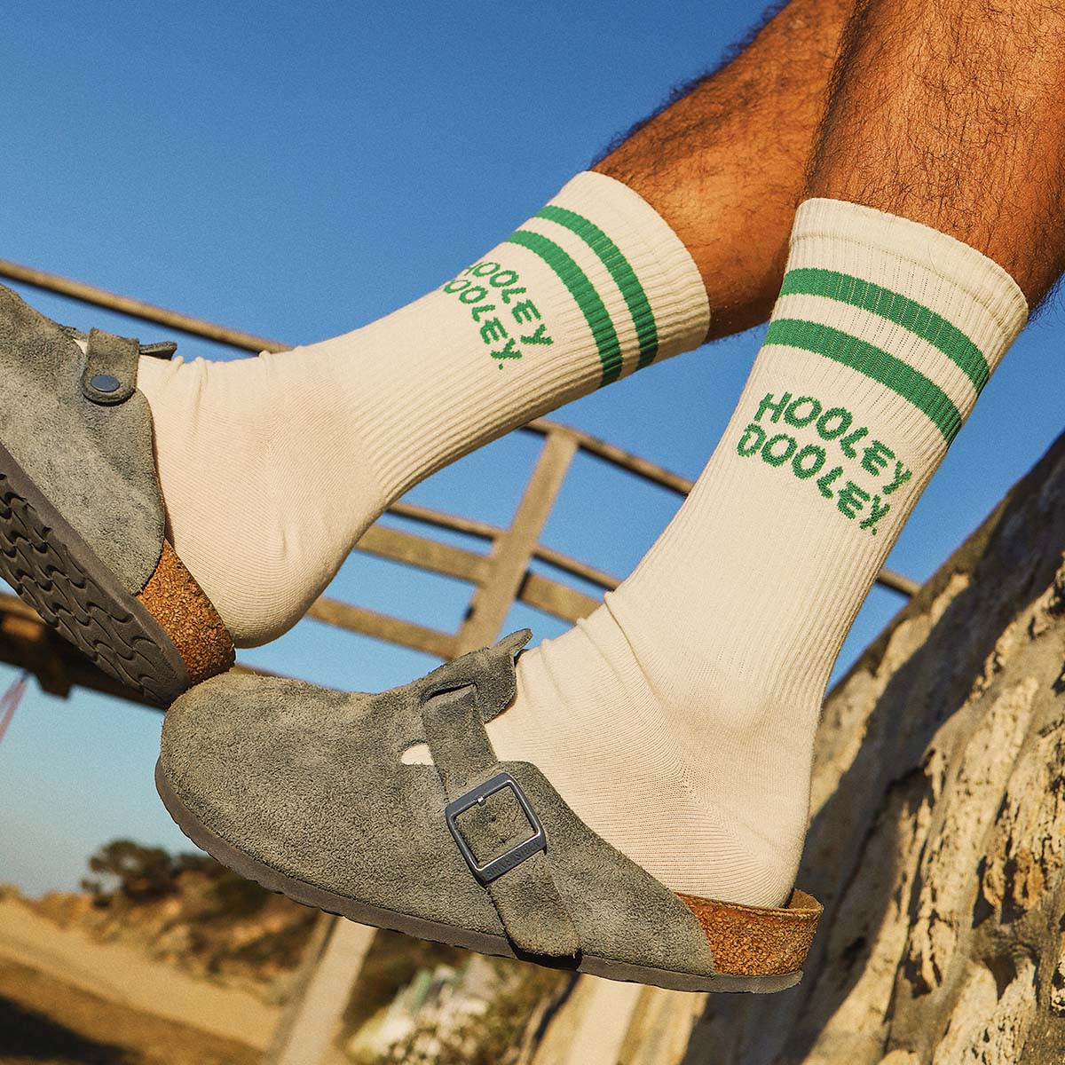 Hooley Dooley Socks in Green Stripe