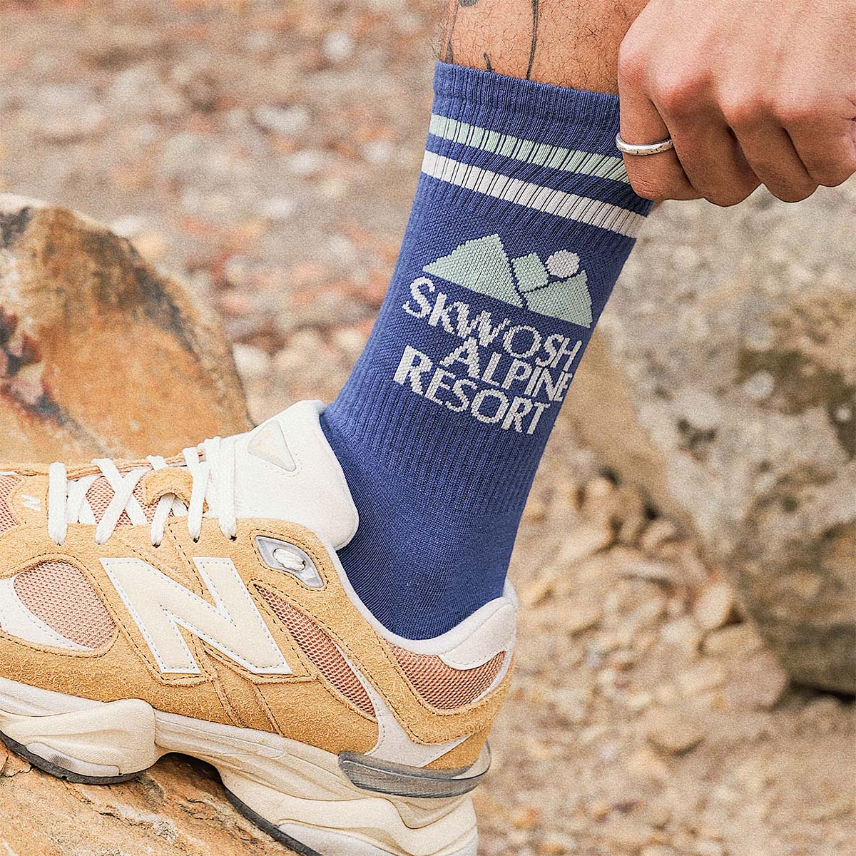 Skwosh Alpine Resort Socks in Indigo