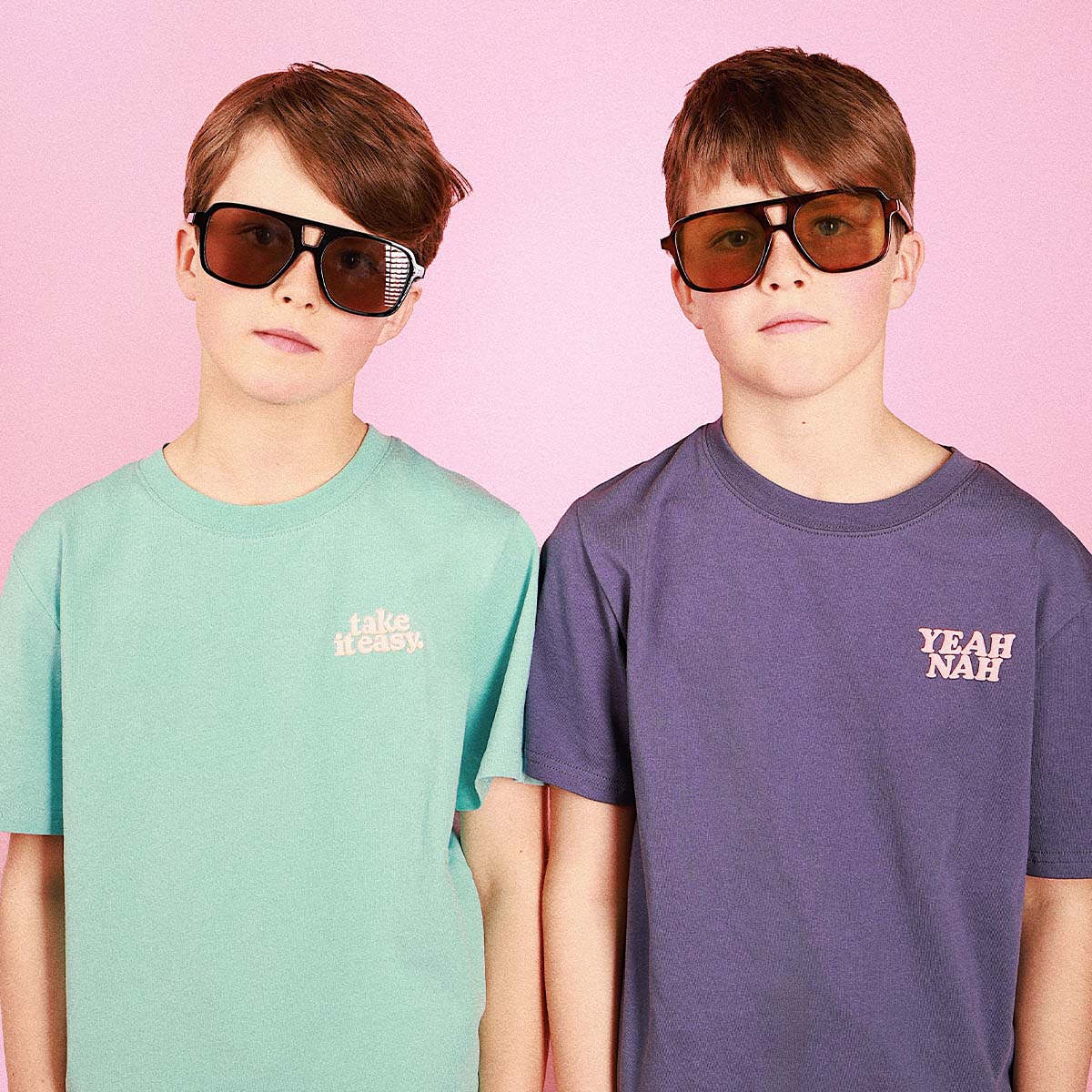 Take It Easy Kids Slang Tee in Moss