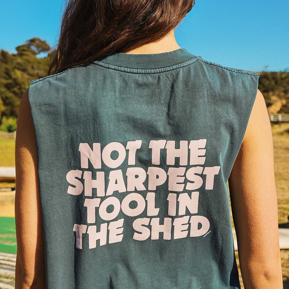 Tool in the Shed Slang Muscle Tank in Navy