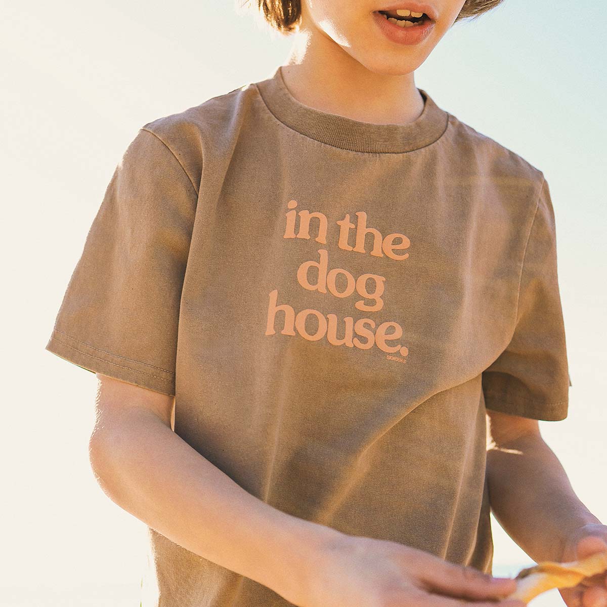 Dog House Kids Slang Tee in Brown