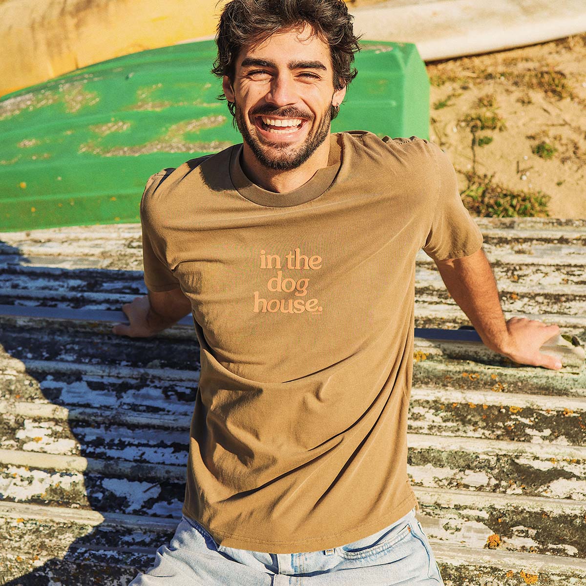 Dog House Slang Tee in Brown