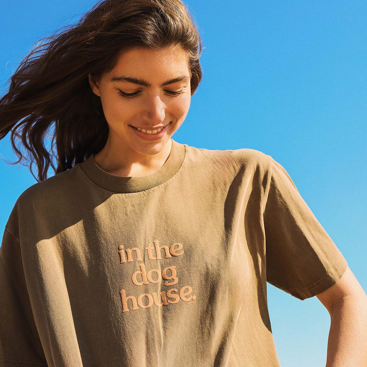 Dog House Slang Tee in Brown